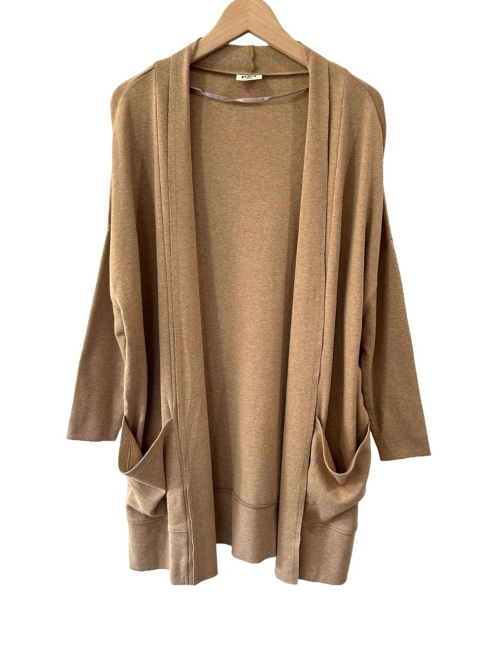 Pact women’s Airplane Wrap Cardigan open M/L sesame comfy soft travel NWOT